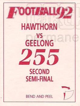 1992 Select AFL Stickers #255 Chris Langford / Andrew Collins / Bill Brownless Back